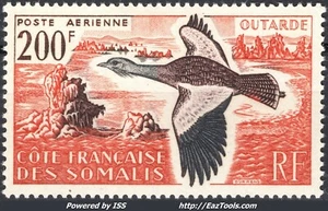 COTE DES SOMALIS POSTE AERIENNE N° 28 NEUF * AVEC CHARNIERE - Picture 1 of 2