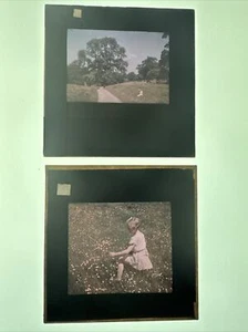 2 Linternas Mágicas Antiguas Vidrio Tobogán Niños Buttercup Tiempo Color - Imagen 1 de 6