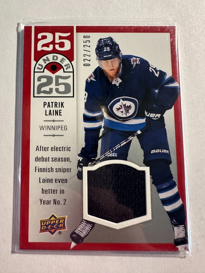 K81,286 - 2018-19 Upper Deck 25 Under 25 Jerseys #U2510 Patrik Laine #/250 - Image 1 of 1