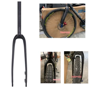 700C 1 1/8 straight tube carbon fiber road bike disc brake Rigid fork - Picture 1 of 10