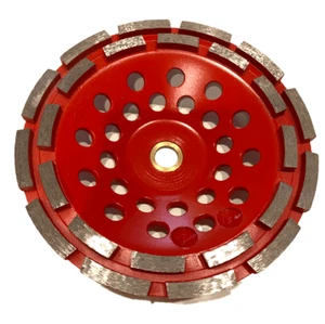 Paquete de 5 muelas abrasivas de taza de concreto de 7 pulgadas amoladora angular de concreto verde de doble fila - Imagen 1 de 7
