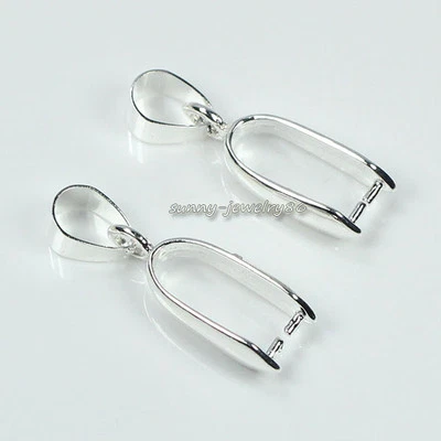 50 conectores de fianzas colgantes grandes 24x7 mm plateados/plata opaca/dorados Foto 1 de 3