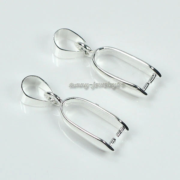 50 conectores de fianzas colgantes grandes 24x7 mm plateados/plata opaca/dorados Foto 1 de 3