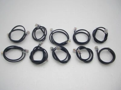 Lot of 10 Plantronics 40974-01 Phone Headset Modular Cable for M10 M12 M22 MX10 - Image 1 of 2