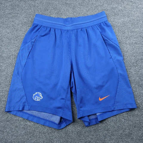 Nike Men's Small Boise State Broncos Athletic Shorts Blue Logo Stretch Cover