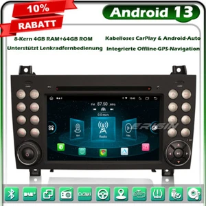 64GB Android 13 GPS Autoradio Navi DAB+ Für Mercedes-Benz SLK Klasse R171 SLK200 - Bild 1 von 24