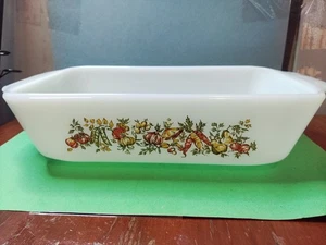 Anchor Hocking 441 1QT Loaf Pan/Casserole "Harvest Vegetable" 5"x9" - Picture 1 of 7