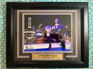 WWE THE UNDERTAKER AUTOGRAPHED WRESTLEMANIA FRAMED AND MATTED AUTHENTIC - Picture 1 of 6