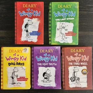 Diary of a Wimpy Kid Set of 5 Jeff Kinney Book 1, 3, 4, 5, 7 Hardcover - Picture 1 of 4