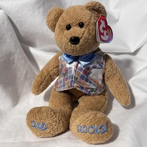 Ty Beanie Baby DAD 2006 Bear Vintage Ty Stuffed Plush Vintage Plush Bear - Picture 1 of 2