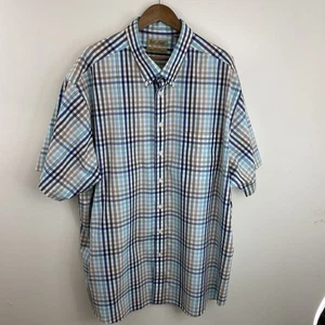 Roundtree & Yorke Gold Label Shirt Mens 4XT Tall Multicolor Plaid Short SLV - Picture 1 of 13