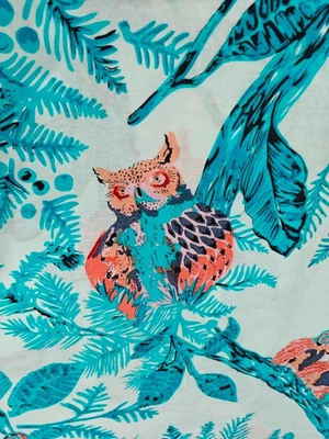 Indian Hand Block Print Cotton Natural Handmade Sewing Bird Fabric Blue 5 Yard - Image 1 of 4