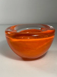 Vintage Mikasa Mallory Orange Glass Votive Candleholder 4 in. - Picture 1 of 8