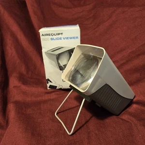 Vintage Airequipt 12X Slide Viewer w/ Stand –Tan & Brown Desktop In Box Works - Picture 1 of 6
