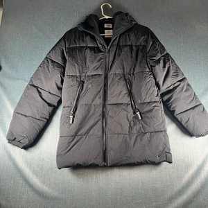 GAP Unisex Kids Jacket Size 18-20 Black Puffer Fleece Lining Warm Coat - Picture 1 of 12