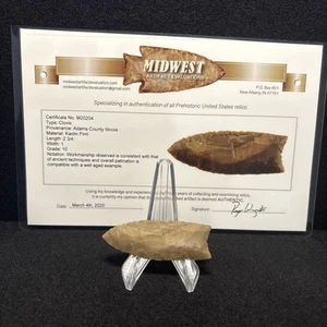 Clovis punta de flecha Paleo con certificado de autenticidad único hombre cueva/oficina museo arte G10 - Imagen 1 de 8