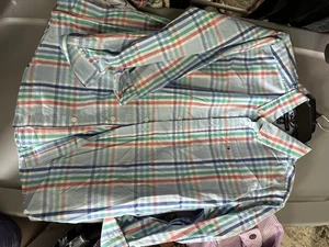Tommy Hilfiger Big Boys Frühling Karo Langarm Hemd Blau/Grün/Rot Gr.XL 20 - Bild 1 von 2