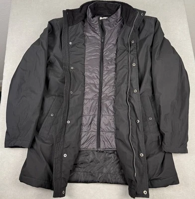 Abrigo de invierno Joseph Abboud negro para hombre mediano - forro acolchado ajustado Foto 1 de 4