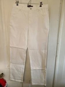 Jeans Gloria Vanderbilt Amanda elasticizzato taglia 12 gambe affusolate bianco - Foto 1 di 7