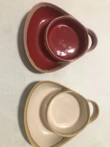 LTD Commodities Steinzeug Tropfglasur Suppe Cracker Schüssel Chip Dip Schale 2er Set - Bild 1 von 7