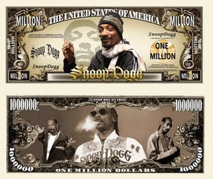✅ 100 Stück Snoop Dogg Rap Hip-Hop 1 Million Dollar Sammlerstück Neuheit Geld - Bild 1 von 6
