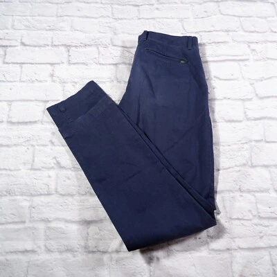 Lacoste Regular Fit Navy blue Flat Front Cotton Chinos Mens Pants 32x34 - Image 1 of 4