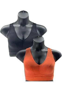 Paquete de 2 sujetadores de ocio delanteros de malla Rhonda Shear negro/ámbar Foto 1 de 3