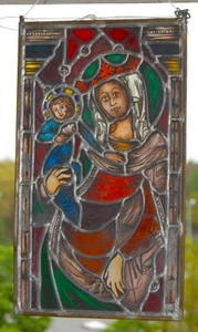 Bleiverglasung, Glasbild, Fensterbild, Madonna, Maria mit Jesus, Relief, Tiffany - Picture 1 of 1