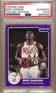 1985-86 Star Company #41 Mike Sanders Suns tarjeta firmada/automática PSA/ADN 178980 - Imagen 1 de 2