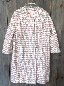 Vintage 1960's Country Tweeds Pink Tweed Coat Mid Century Small/Medium - Picture 1 of 7
