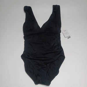 Time & Tru Women's Missy 1pc Swimsuit (Black) Size Small (4-6) - Picture 1 of 6