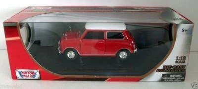 MOTORMAX 1/18 - 73113 CLASSIC OLD MINI COOPER - RED / WHITE - Image 1 of 3