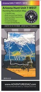 Arizona Hunt Unit 07-West Hunting/Recreation Map - Picture 1 of 2