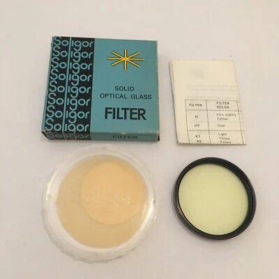 OLD NEW STOCK SOLIGOR 55MM K1 LIGHT YELLOW  SCREW IN FILTER IN ITS BOX JAPAN - Image 1 of 4
