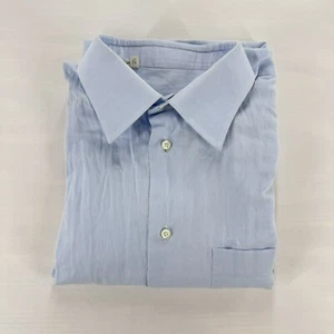 Ermenegildo Zegna Hemd Herren Große 17 43 Blau Knopfleiste Langarm Kleid - Bild 1 von 11