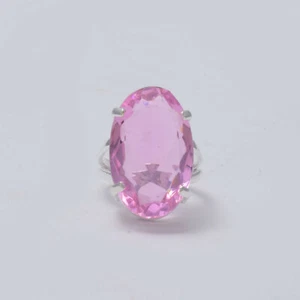 Valentine's Day Pink Kunzite Gemstone 925 Sterling Silver Ring All Size A-63 - Picture 1 of 4