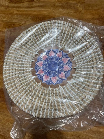 bamboo fruit basket or Bambo descoration. White and black wire Cover