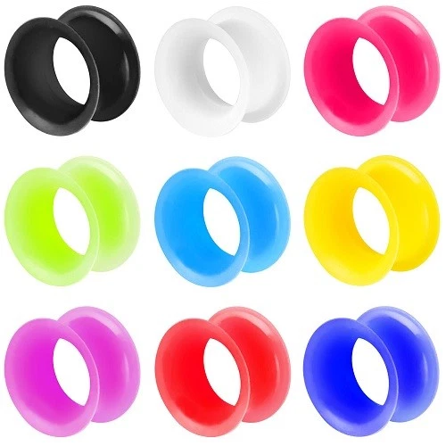 Flesh Tunnel Silikon Plug Ohr Piercing Tube Hoher Rand Flexibel Extra Soft Weich - Bild 1 von 1