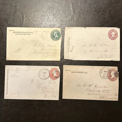 Early Stamped Envelope Lot Of 4 U34, U163, U236, U277 High Catalog!!! - Image 1 of 4