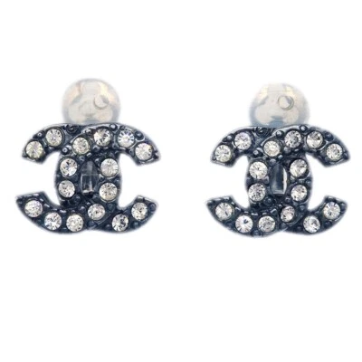 Pendientes Chanel CC Clip-On Negro Estrás 04A 185031 Foto 1 de 4