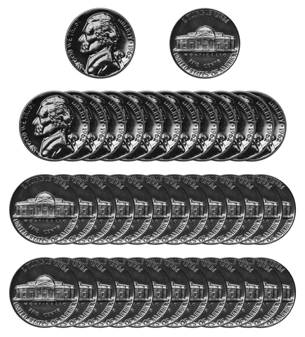 1962 Gem Proof Jefferson Nickel Roll 40 US Coins Cover