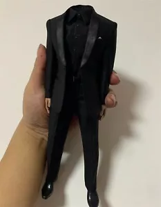 Toy center 1/6 Hombre Hombre Negro Vestido Traje Ropa Hágalo usted mismo Modelo 12" Figuras de Acción - Imagen 1 de 8
