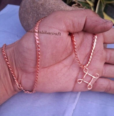 100% Solid Pure Copper Rope Chain Designer Link Chain Necklace Jewelry All Size - Image 1 of 4