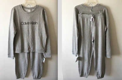 CALVIN KLEIN WOMEN’S LOGO 2-PC. SLEEPWEAR SET, HEATHER GRAY: #QP1836O -- CHOOSE - Image 1 of 4
