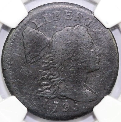 1795 1c S-76b Plain Edge Liberty Cap Large Cent NGC VF Detail Env. Damage - Image 1 of 4