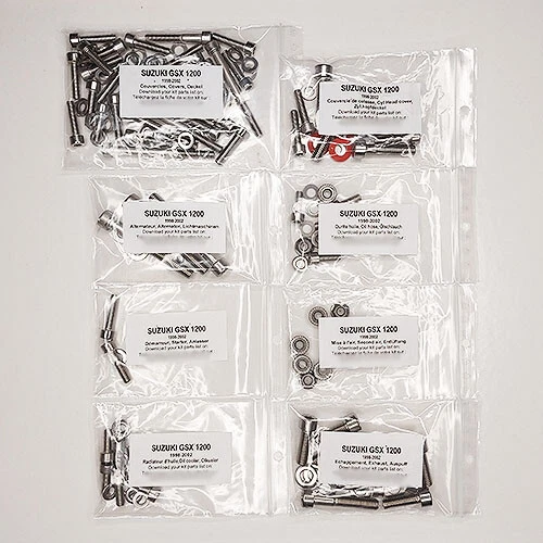 SUZUKI GSX 1200 INAZUMA 1997-2003 Kit n°2 vis BTR inox moteur GSX1200 - Photo 1/1