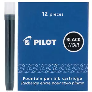 Pilot Namiki IC100 Fountain Pen Ink Cartridge, Black 12 Cartridge Pack (69100) - Picture 1 of 2