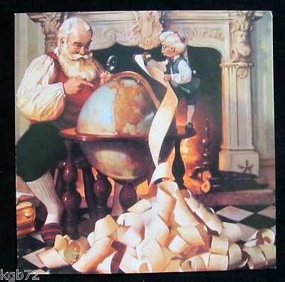 Leanin Tree Christmas Greeting Card Santa Checking List Elf Multi Color C45 - Image 1 of 2