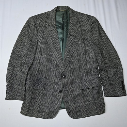 Giacca tuta cappotto sportivo vintage Christian Dior 38S grigio spina di pesce 100% seta tweed