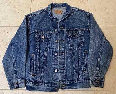 Vintage 80’s Levi’s Acid Wash Denim Trucker Jacket Size Small - Image 1 of 4